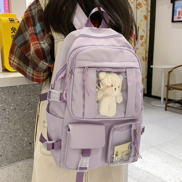 Diehe Fashion Preppy Style Women Backpack School Bag Backpacks for Teenage Gilrs Large Capacity Travel Backpack Back To School